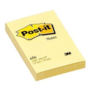 3M Post-it® Notes 656, 2 in x 3 in, Canary Yellow