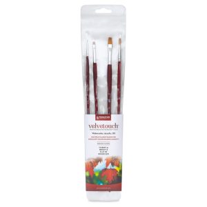 Princeton Velvetouch Series 3900 Brushes - Set of 4, Long Handle