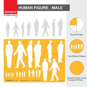 Isomars Human Figure Male Multi-Scale Technical Drawing Template Stencil