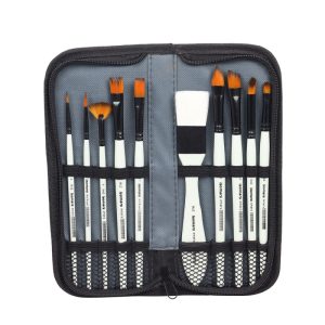 ISOMARS Professional Artist's Brush with Zipper Bag Set of  10