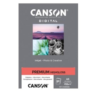 CANSON® 4x6" Photo & Creative Photo Paper Digital Premium High Gloss 255gsm 50Sheets.