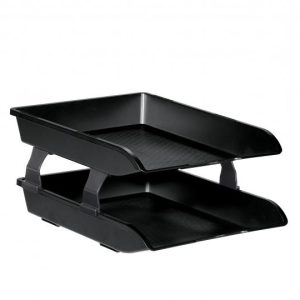 CFM 3120 PVC 2 TIER COLORED DOCUMENT TRAY BLACK