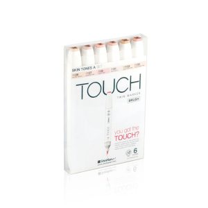 ShinhanArt TOUCH TWIN Brush Marker 6pcs Set (Skin Tones-A)