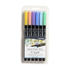 LYRA Aqua Brush Duo Pack of 6 - Pastel Colours