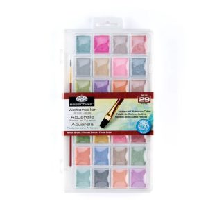 ROYAL & LANGNICKEL® 29pc Pearlescent Watercolor Cakes SET
