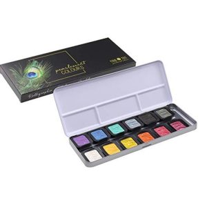 FINETEC® Pearlescent watercolour set Rainbow | 12 colours