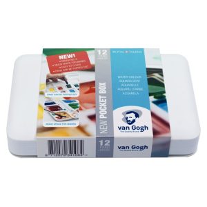 Van Gogh Watercolour Pocket Box Basic Colours with 12 Colours in Half Pans