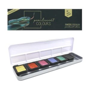FINETEC® Premium pearlescent watercolour set High Chroma | 6 colours