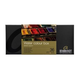 Rembrandt Watercolour metal tin set | 36 half pans + 1 brush