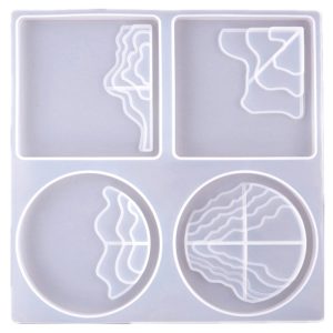 Coastline Coaster Silicone Mold in Round and Square Shapes
