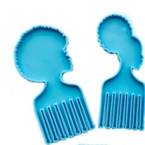 Female Hair Pick Comb Silicone Mold - 2 Pieces