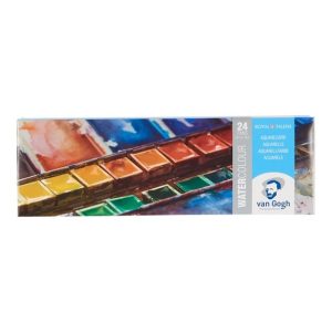 VAN GOGH WATERCOLOUR METAL CASE SET 24 COLOURS IN HALF PANS