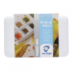 VAN GOGH WATERCOLOUR POCKET BOX SHADES OF NATURE 12 COLOURS in HALF PANS