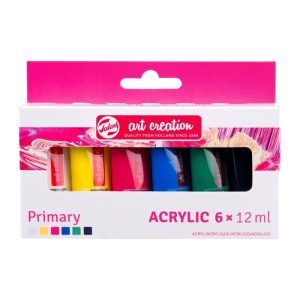 TALENS ART CREATION Acrylic colour set Primary 6 x 12ml.